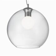 Lampa wisząca Nemo SP1 D40 Ideal Lux  052816  posiada duży okrągły szklany prezroczysty klosz