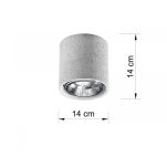 PLAFON CULLO BETON LOFTOWE OŚWIETLENIE TUBA SZARY Nowoczesna SL.0645 SOLLUX LIGHTING  - 4
