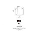 Plafon kinkiet MIL AZ2067 wykonana z metalu w kolorze chromu oraz szklanej przesłony 12,5 cm  LED - 3