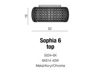 Plafon Sophia 6 top AZzardo AZ0695 biżuteryjna kryształki - 3