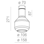 Plafon MODERN GLASS Barrel TP E27 Aquaform 40406 klosz ze szkła nowoczesny - 2