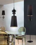 Kinkiet BAROCO CZARNY AZzardo AZ0062 styl barokowy z tkaniny i metalu - 2