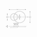 Plafon z dwoma pierścieniami LED 17W ALMERIA czarna MX3913-2-3BWLT Zuma Line - 4