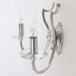 KINKIET RIGA ABAŻUR PIĘKNA STYLOWA Z 2 ŹRÓDŁAMI ŚWIATŁA O WYGLĄDZIE ŚWIECZEK COSMO LIGHT W02779CH - 4