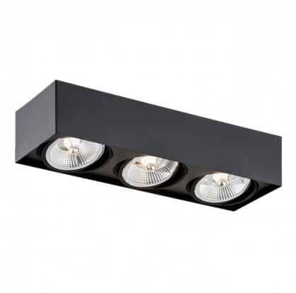 Lampa sufitowa natynkowa  RODOS PLUS 6118 Argon czarna 3x ES111 stal