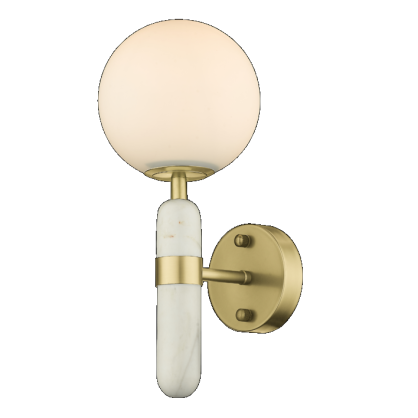 Kinkiet LA SPEZIA W01343BR Cosmo Light kula z marmurowym elementem dekoracyjnym