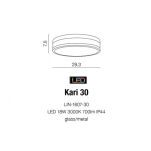 Plafon łazienkowy KARI 22 AZ2065 wykonana z metalu w kolorze chromu oraz szklanej przesłony 22,2 cm średnicy LED - 2
