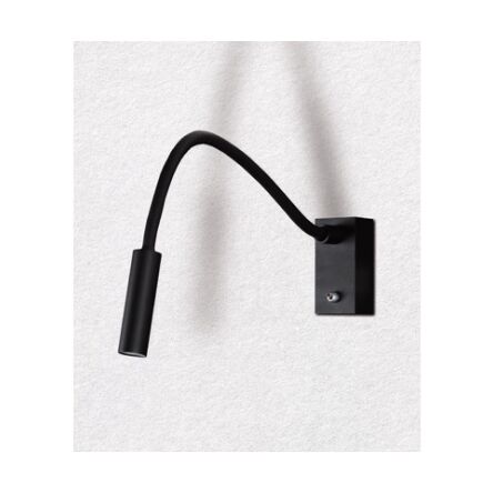 Kinkiet Kinkiet Rider Black W0046 MAXlight metalowa obudowa idealna do czytania LED 3W regulowana czarna  gęsia szyjka