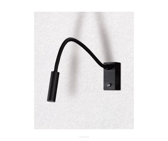 Kinkiet Kinkiet Rider Black W0046 MAXlight metalowa obudowa idealna do czytania LED 3W regulowana czarna  gęsia szyjka