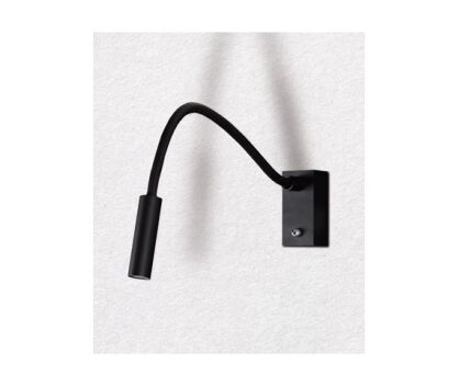 Kinkiet Kinkiet Rider Black W0046 MAXlight metalowa obudowa idealna do czytania LED 3W regulowana czarna  gęsia szyjka