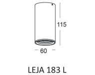 Lampa sufitowa LEJA 183 L ELKIM Zewnętrzna/wewnętrzna IP65 Wysokość 11,5 cm CZARNA LUB BIAŁA 3000K 4000K - 3