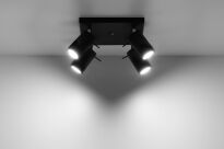Stylowa Lampa sufitowa LAMPA NATYNKOWA RING 4 czarny SL.0094 SOLLUX LIGHTING nowoczesny klosze tuby - 2