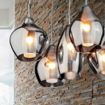 Lampa Wisząca Amber Milano AZzardo AZ0722 lampa ze szkła i metalu w kolorze chromu 5 kloszy - 6