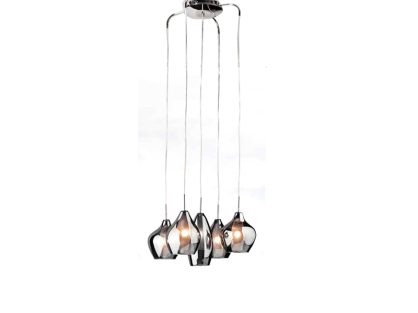 Lampa Wisząca Amber Milano AZzardo AZ0722 lampa ze szkła i metalu w kolorze chromu 5 kloszy