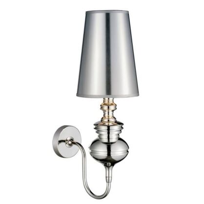 KINKIET BAROCO  SREBRNY AZzardo AZ0308 styl barokowy z tkaniny i metalu
