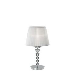 Lampa stołowa Pegaso TL1 BIG Ideal Lux 059259   metalowa oprawa wykończona w chromie klosz z  białej organzy