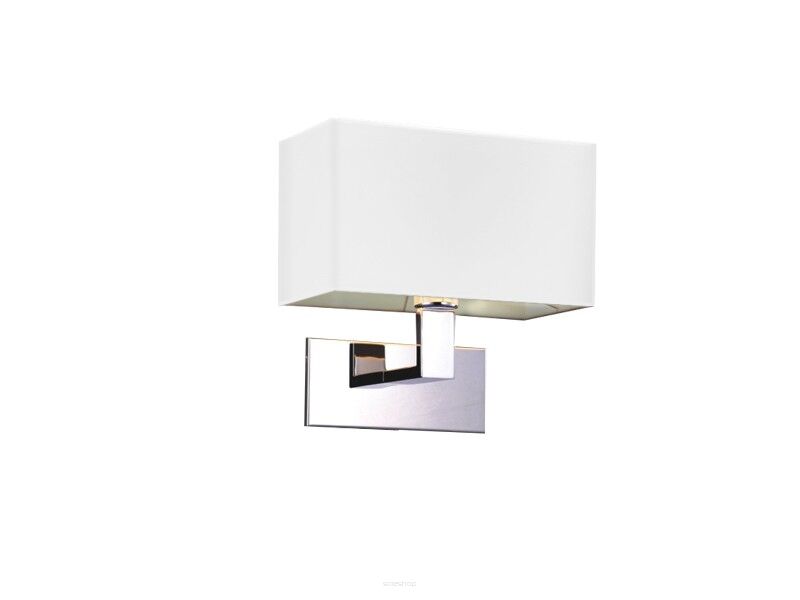 Kinkiet Martens AZzardo MB2251-B-E27 WH AZ1525 z metalu w kolorze chromu i białego materiału w kształcie prostokąta nowoczesna