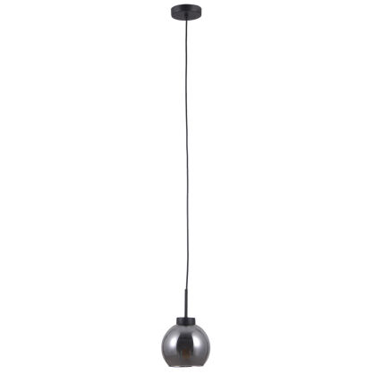 Lampa wisząca POGGI PND-28028-1B Italux czarny mat / dymione szkło NOWOCZESNA ELEGANCKA