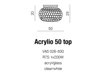 Plafon ACRYLIO 50 azzardo AZ0053  wykonany z przezroczystych kulek które, przepuszczają światło - 3