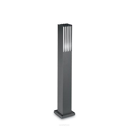 Lampa ogrodowa-stojąca MARTE PT1 ANTRACYT Ideal Lux 092225   prostokątny słupek z aluminium w kolorze antracyntowym biały akrylowy dufuzor