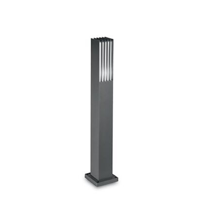 Lampa ogrodowa-stojąca MARTE PT1 ANTRACYT Ideal Lux 092225   prostokątny słupek z aluminium w kolorze antracyntowym biały akrylowy dufuzor