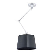 Lampa wisząca ZAKYNTOS 3550 Argon CZARNY abażur chromowe ramie 40 cm