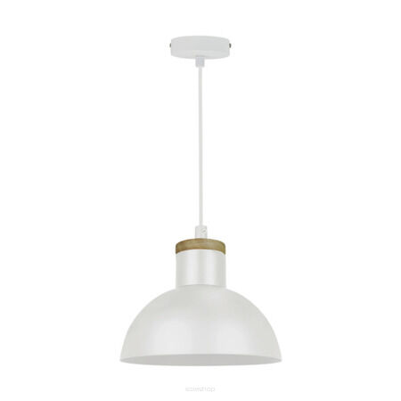 Lampa wisząca  ZUMA LINE JOSE PENDANT P15079-D22 BIAŁA METAL DREWNO