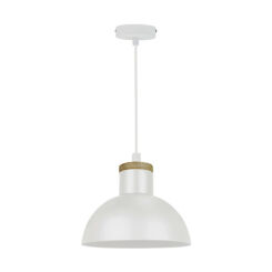 Lampa wisząca  ZUMA LINE JOSE PENDANT P15079-D22 BIAŁA METAL DREWNO