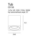 Lampa sufitowa TUB C0156 MAXlight BIAŁA  LED 3000K NOWOCZESNA FUNKCJONALNA  - 2