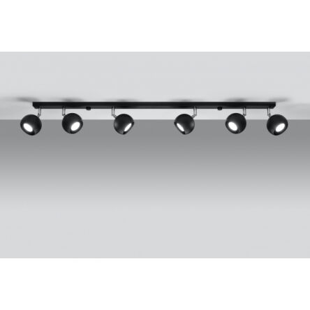 LAMPA SUFITOWA LISTWA SUFITOWA OCULARE 6L Czarny  SOLLUX  Lampa Ścienna NOWOCZESNY stal  SL.0448 metalowa lampa  SOLLUX LIGHTING