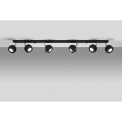 LAMPA SUFITOWA LISTWA SUFITOWA OCULARE 6L Czarny  SOLLUX  Lampa Ścienna NOWOCZESNY stal  SL.0448 metalowa lampa  SOLLUX LIGHTING