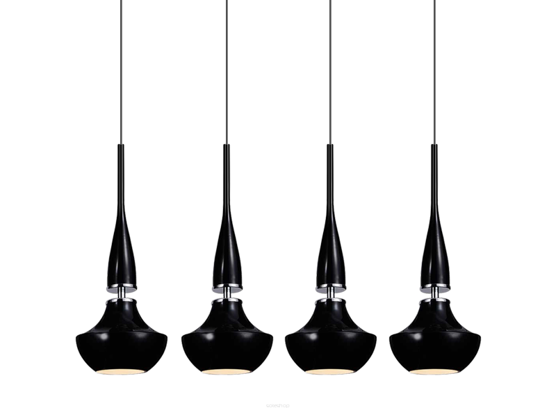 Lampa wisząca Tasos 4 AZzardo MD2095B-4BK  AZ0885  nietypowy elegancki klosze są wykonane z metalu chromowanego i szkła w kolorze czarnym