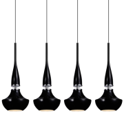 Lampa wisząca Tasos 4 AZzardo MD2095B-4BK  AZ0885  nietypowy elegancki klosze są wykonane z metalu chromowanego i szkła w kolorze czarnym