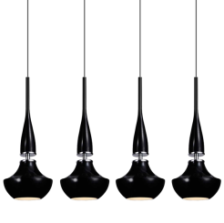Lampa wisząca Tasos 4 AZzardo MD2095B-4BK  AZ0885  nietypowy elegancki klosze są wykonane z metalu chromowanego i szkła w kolorze czarnym