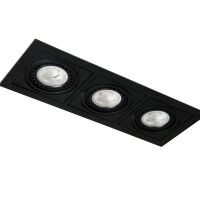 Lampa sufitowa wpustowa VERDI 3  AZ3531  AZzardo 3 źródła światła czarna nowoczesna