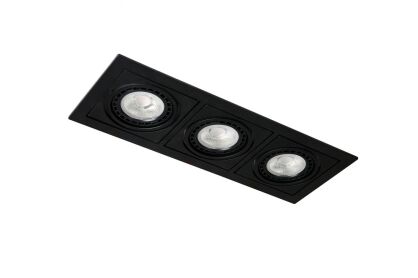 Lampa sufitowa wpustowa VERDI 3  AZ3531  AZzardo 3 źródła światła czarna nowoczesna