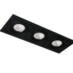 Lampa sufitowa wpustowa VERDI 3  AZ3531  AZzardo 3 źródła światła czarna nowoczesna