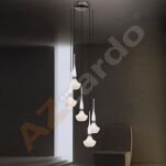 Lampa wisząca Tasos 5 AZzardo MD2095A-5W AZ0261  nietypowy elegancki klosze są wykonane z metalu chromowanego i szkła w kolorze białym - 2