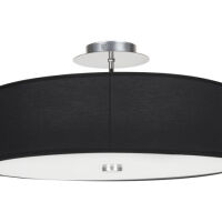 Plafon VIVIANE 6390 Nowodvorski Nowoczesna lampa sufitowa klosz z Tkaniny w kolorze czarnym szklana przesłona