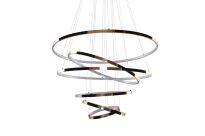 Lampa wisząca WHEEL 6 LONG DIMM AZ2921 nowoczesny styl w kolor złoty 6 okręgów o różnej średnicy ściemnialna bez pilota  - 3