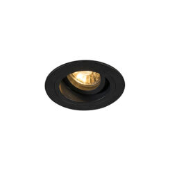 LAMPA SUFITOWA WPUSZCZANA  ZUMA LINE CHUCK DL ROUND BK Z ALUMINIUM MA KOLOR CZARNY GU10 OKRĄGŁA  