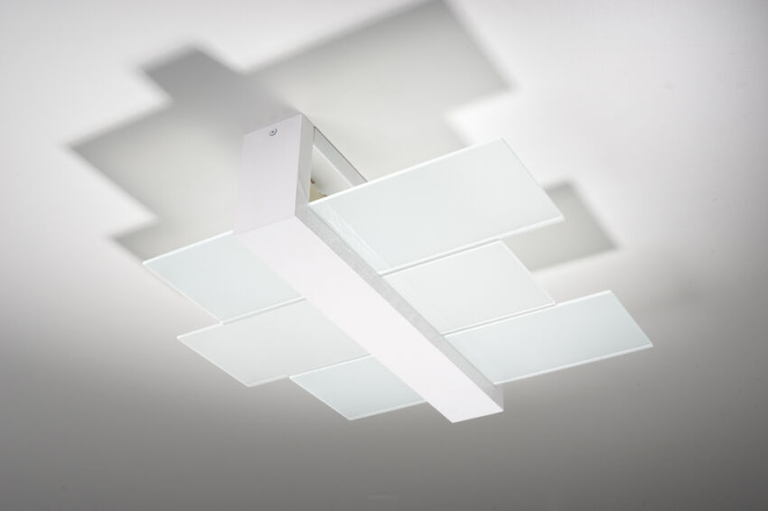 Drewniana lampa sufitowa Designerski Plafon FENIKS 2 SOLLUX LIGHTING w kolorze białym SL.0078 nowoczesny 