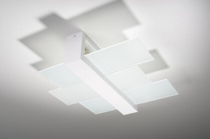 Drewniana lampa sufitowa Designerski Plafon FENIKS 2 SOLLUX LIGHTING w kolorze białym SL.0078 nowoczesny 