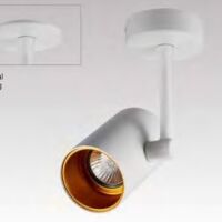 KINKIET ZUMA LINE TORI SL 1 Z ALUMINIUM MA KOLOR BIAŁY REFLEKTOR GU10 W KSZTAŁCIE TUBY ZŁOTY ODBŁYŚNIK