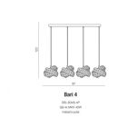 Lampa wisząca BARI 4 AZzardo DEL-8348-4P na listwie klosze z kryształków egipskich przeplatane 　 - 2