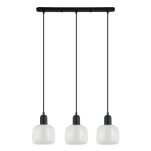 Lampa wisząca Lamezia Lamezia PND-67594-3-BK+CL Italux trzy szklane klosze z metalowym dodatkiem nowoczesne - 2