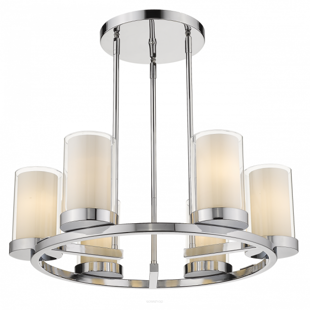 Lampa wisząca MIAMI P06998CH cosmo light PODWÓJNIE szklany klosz NIETYPOWA forma okrągły korpus