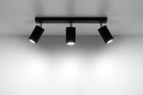 Stylowa Lampa sufitowa plafon RING 3 czarny SL.0093 SOLLUX LIGHTING nowoczesny klosze tuby - 2