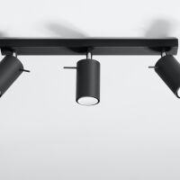 Stylowa Lampa sufitowa plafon RING 3 czarny SL.0093 SOLLUX LIGHTING nowoczesny klosze tuby