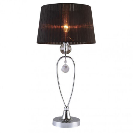 Lampa stołowa biurkowa Vivien MTM1637-1BL Italux klosz z tasiemki w kolorze czarnym